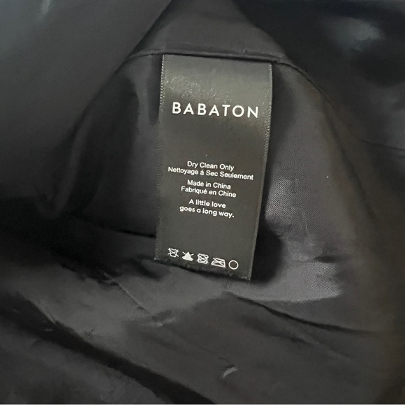 Babaton 100% Wool Robe coat in size small in black - Picture 8 of 11